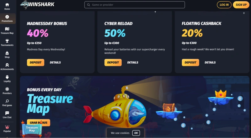 Winshark Bonuses